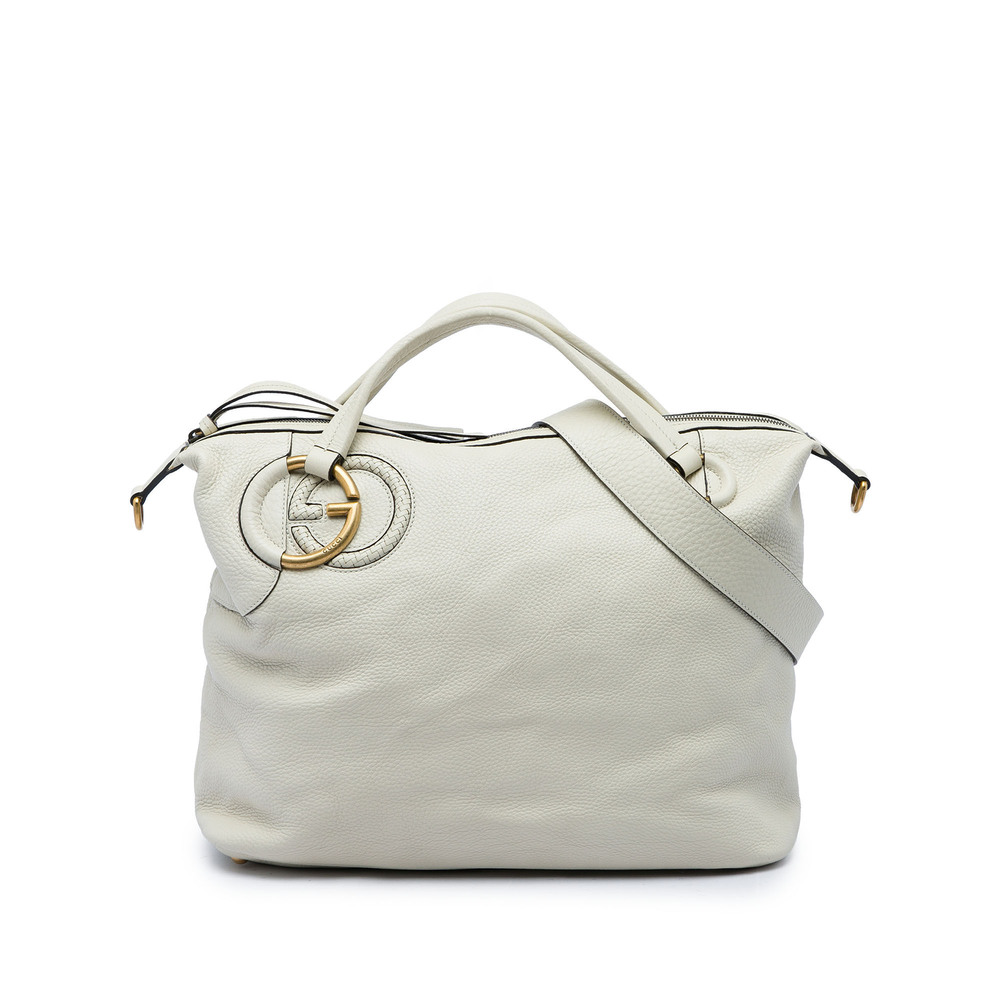 Pre-Loved Gucci Leather Twill Satchel